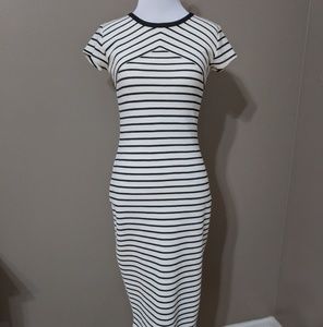 BDG Short Sleeve Striped Midi Bodycon Dress